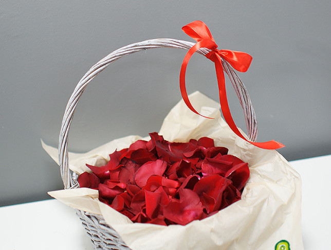 Large Basket with Rose Petals photo